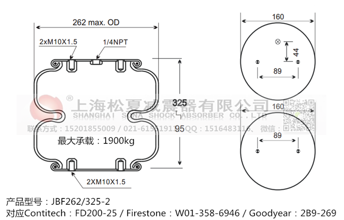 JBF262/325-2橡膠<a href='http://m.5058795.com/' target='_blank'><u>空氣彈簧</u></a>