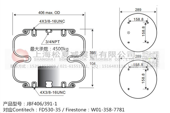 JBF406/391-2橡膠<a href='http://m.5058795.com/' target='_blank'><u>空氣彈簧</u></a>