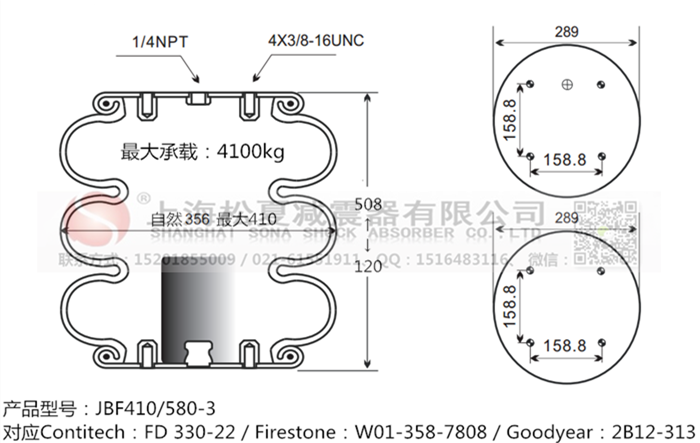 JBF410/580-3橡膠<a href='http://m.5058795.com/' target='_blank'><u>空氣彈簧</u></a>